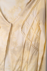 Reverse Tie-Dye Off-White Cream Cotton Cardigan Size M