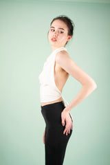 90s Turtleneck Upcycled Top Off-White