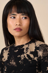 Cotton Black/Taupe Reverse Tie-Dye Long Sleeved Tee