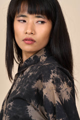 Cotton Black/Taupe Reverse Tie-Dye Shirt