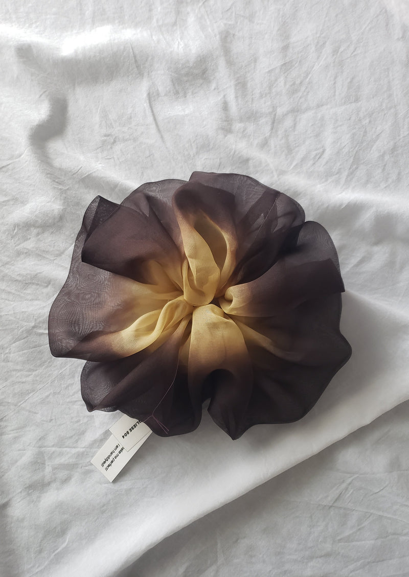 Giga Scrunchie Hand Dyed Gold Brown