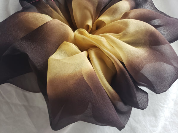 Mega Scrunchie Hand Dyed Gold Brown