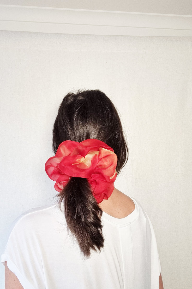 Mega Scrunchie In Gold Red Duo