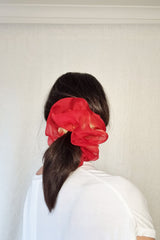 Mega Scrunchie In Gold Red Duo