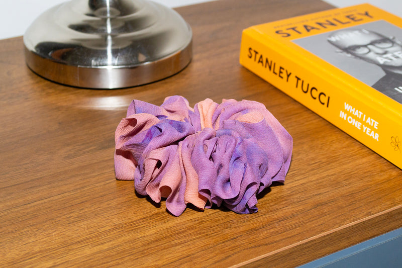 Micro Scrunchie In Purple Orange Reverse Tie-Dye