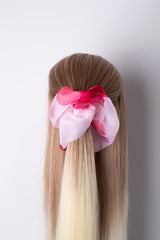 Mini Scrunchie In Fuchsia Petals Ice Dye