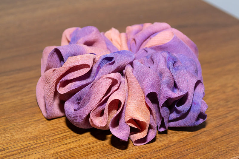 Micro Scrunchie In Purple Orange Reverse Tie-Dye