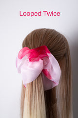Mini Scrunchie In Fuchsia Petals Ice Dye