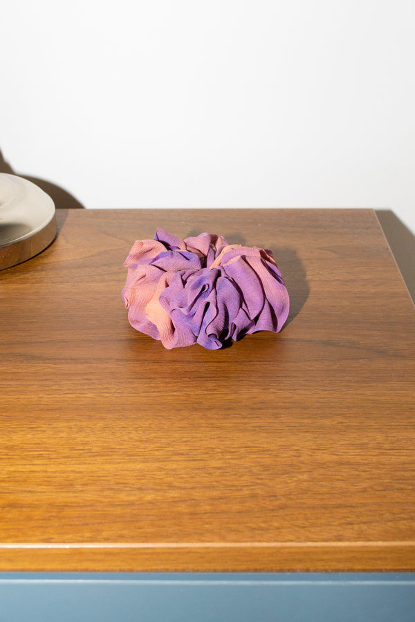 Micro Scrunchie In Purple Orange Reverse Tie-Dye