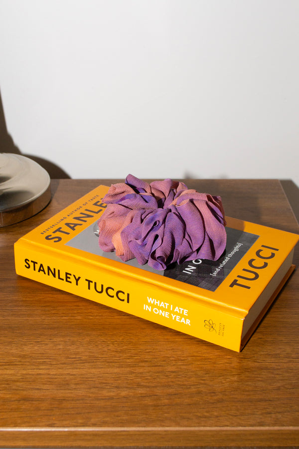 Micro Scrunchie In Purple Orange Reverse Tie-Dye