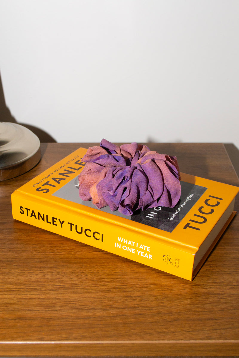 Micro Scrunchie In Purple Orange Reverse Tie-Dye