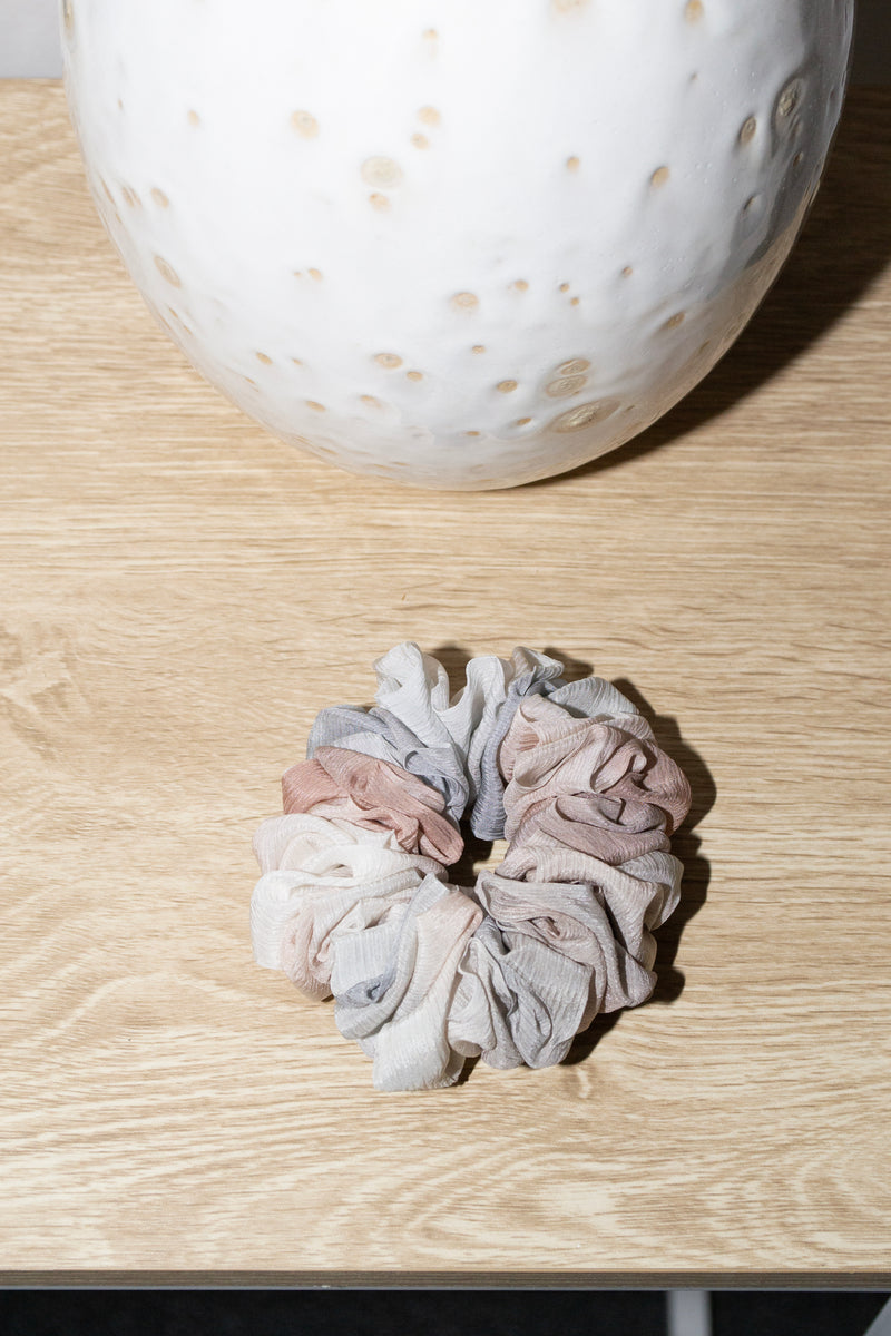 Micro Scrunchie In Taupe Grey Double Tie-Dye