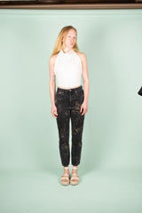 Bleach/Reverse Tie-Dye Black Jeans - Size 26”