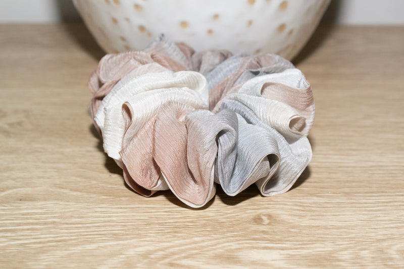 Micro Scrunchie In Taupe Grey Double Tie-Dye