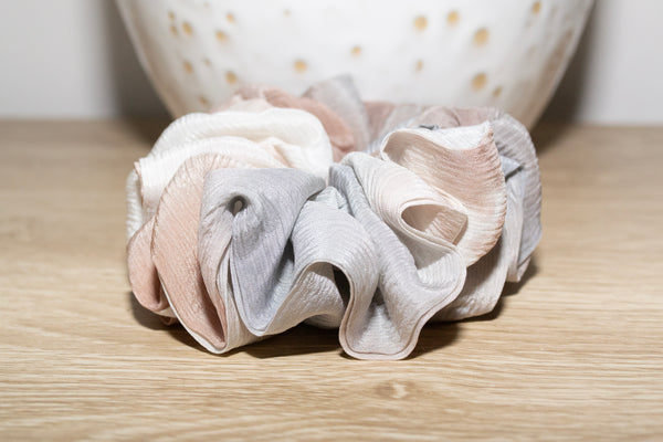 Micro Scrunchie In Taupe Grey Double Tie-Dye
