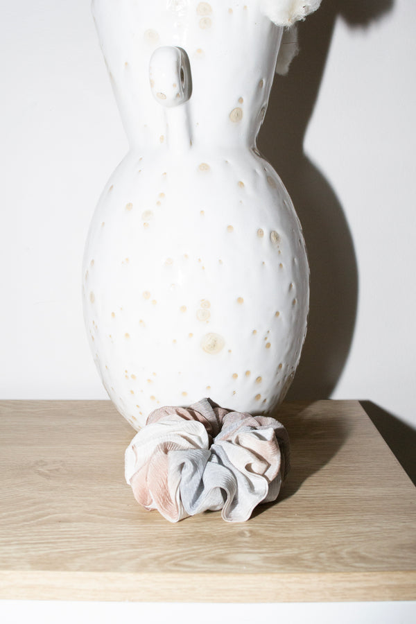 Micro Scrunchie In Taupe Grey Double Tie-Dye