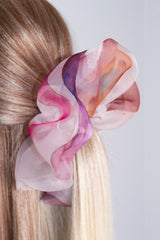 Mini Scrunchie In Rose Brown Ice Dye