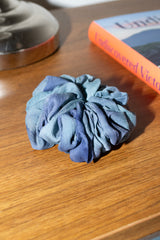 Micro Scrunchie In Evening Blues Reverse Tie-Dye