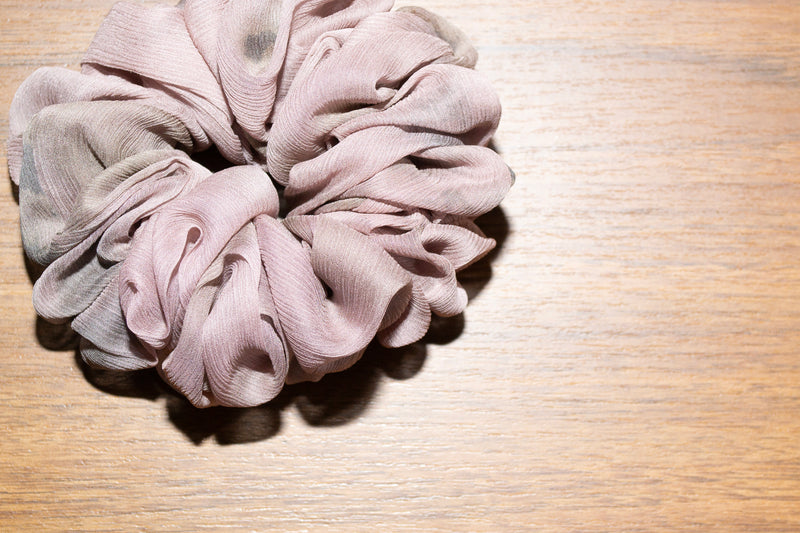 Micro Scrunchie In Antique Rose Reverse Tie-Dye
