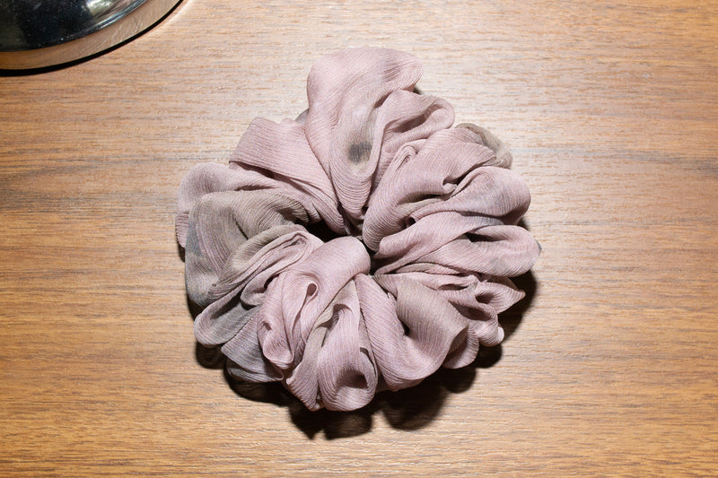 Micro Scrunchie In Antique Rose Reverse Tie-Dye