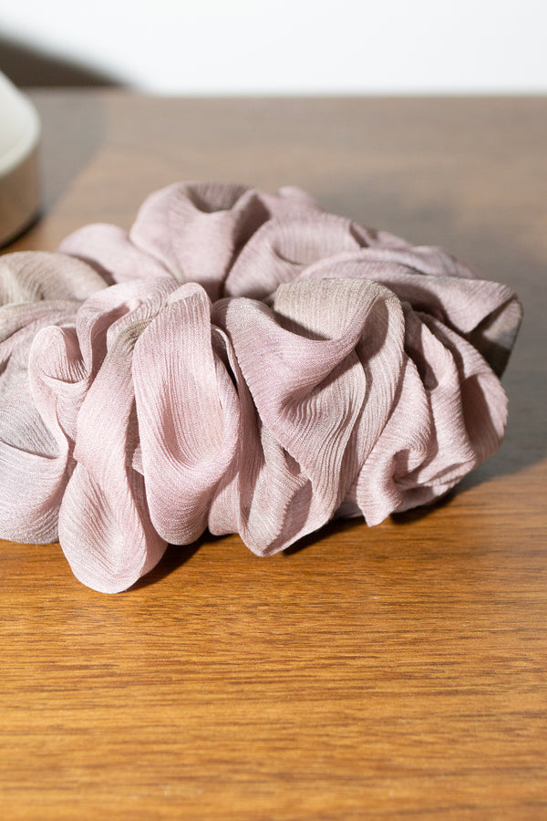 Micro Scrunchie In Antique Rose Reverse Tie-Dye