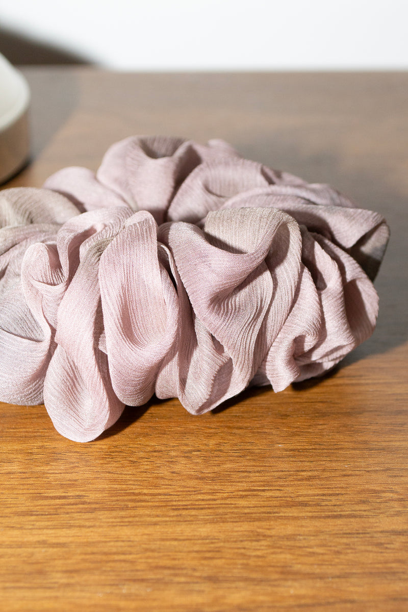 Micro Scrunchie In Antique Rose Reverse Tie-Dye