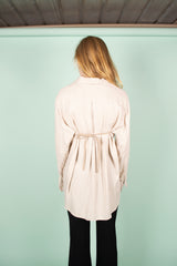 Upcycled Ruched Cream Shirt - One Size