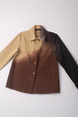 Cotton Long Sleeves Hand-Dyed Brown Shirt