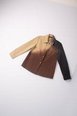 Cotton Long Sleeves Hand-Dyed Brown Shirt