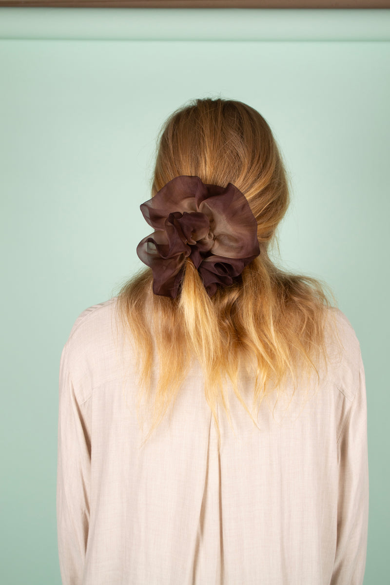 Mega Scrunchie In Beige Taupe Duo