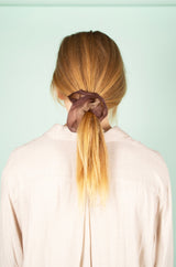 Mini Scrunchie In Beige Taupe Duo