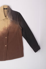 Cotton Long Sleeves Hand-Dyed Brown Shirt