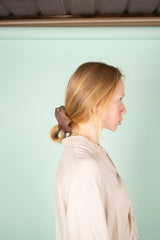 Mini Scrunchie In Beige Taupe Duo