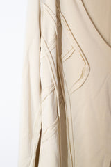 Reverse Tie-Dye Off-White Cream Cotton Cardigan Size M