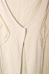 Reverse Tie-Dye Off-White Cream Cotton Cardigan Size M