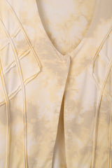Reverse Tie-Dye Off-White Cream Cotton Cardigan Size M