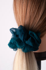 Micro Scrunchie In Deep Teal Crush Dye