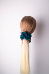 Micro Scrunchie In Deep Teal Crush Dye