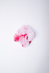 Mini Scrunchie In Fuchsia Petals Ice Dye