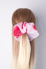 Mini Scrunchie In Fuchsia Petals Ice Dye