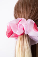 Mini Scrunchie In Fuchsia Petals Ice Dye