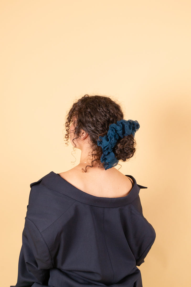 Mega Scrunchie In Deep Teal Crush Dye