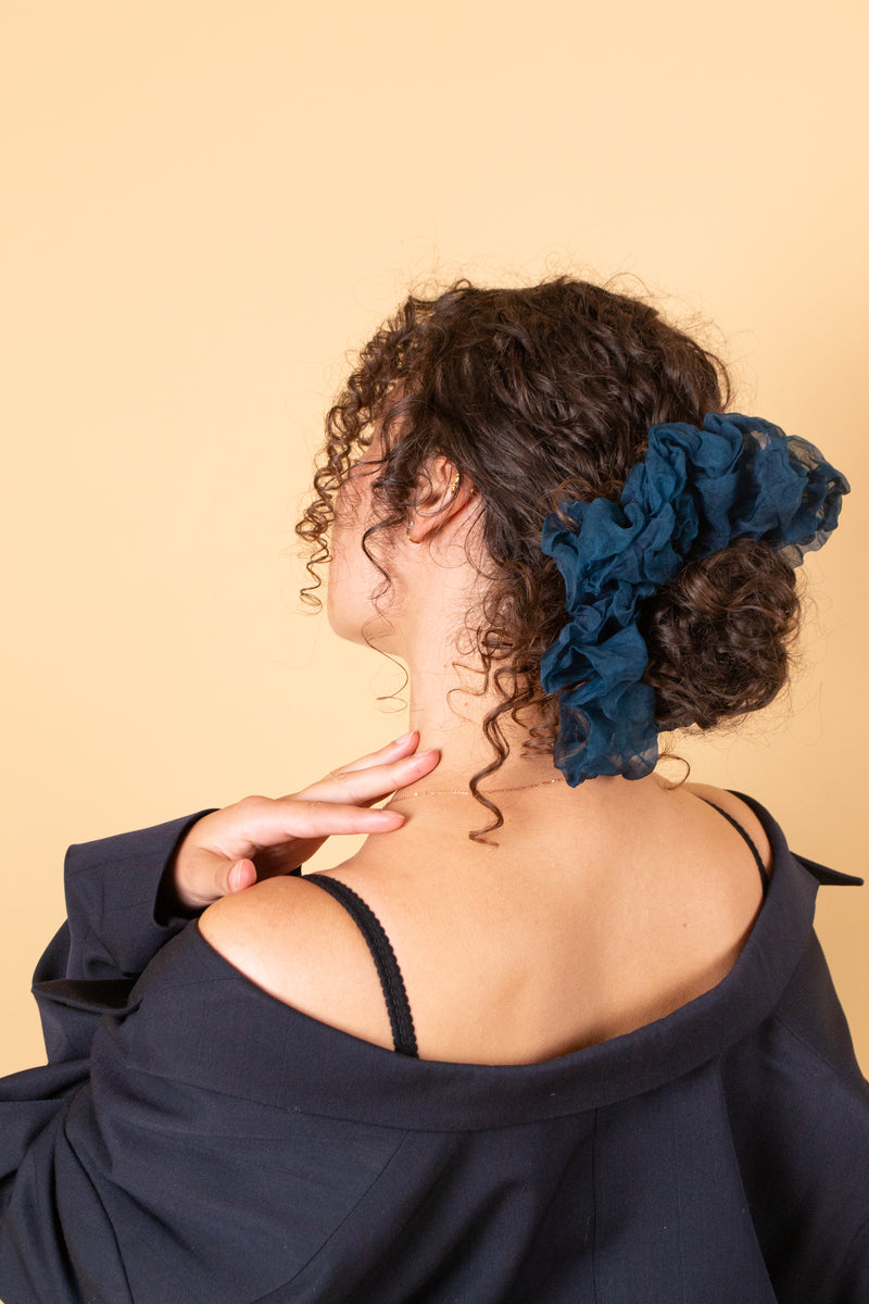 Mega Scrunchie In Deep Teal Crush Dye