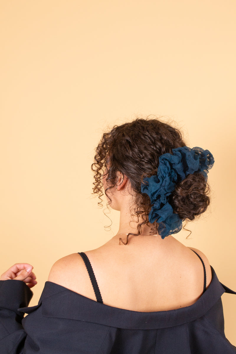 Mega Scrunchie In Deep Teal Crush Dye