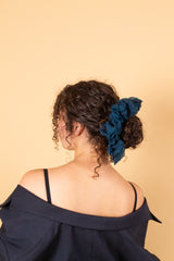Mega Scrunchie In Deep Teal Crush Dye