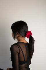 Micro Scrunchie In Fuchsia Purple Tie-Dye