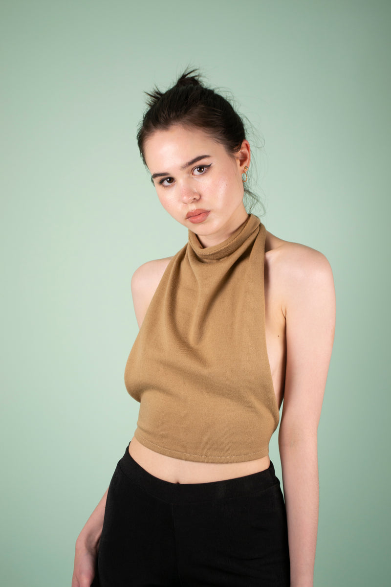 90s Turtleneck Top Camel Size S