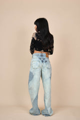 Bleach Cross Dye Minimum Fade Baggy Jeans