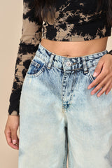 Bleach Cross Dye Minimum Fade Baggy Jeans