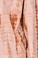 Cotton Taupe Caramel Shibori Tie-Dye Long Sleeve Tee